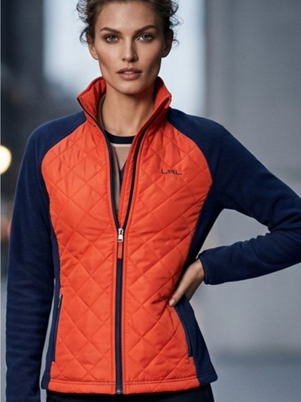 Ralph Lauren L RL Active Women’s Quilted Fleece Jacket Orange XS